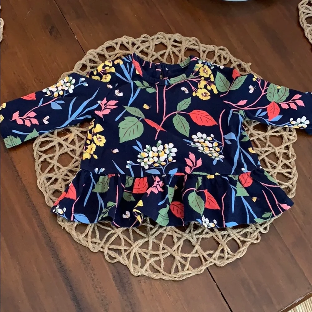 3- 6M Floral Peplum Shirt - Gap